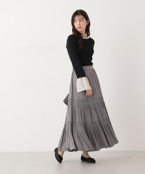 PROPORTION BODY DRESSING（プロポーションボディドレッシング）の「シアー切り替えスリーブニット / 1216170200（ニット/セーター・レディース・パープル/ブラック/ブルー・FREE）」の11枚目の写真