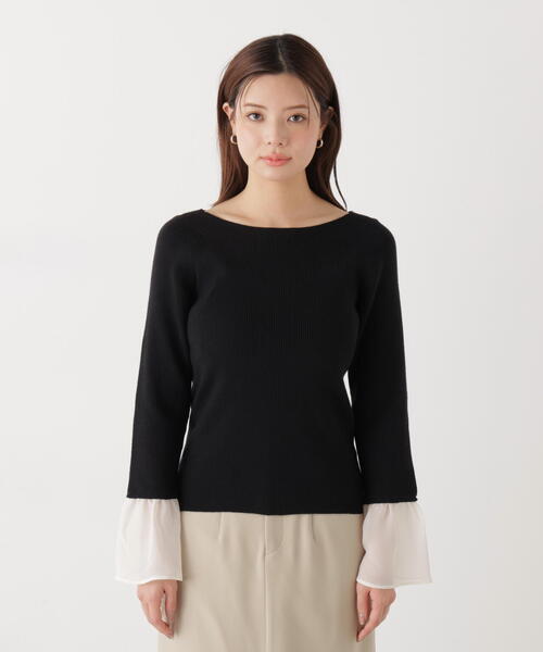 PROPORTION BODY DRESSING（プロポーションボディドレッシング）の「シアー切り替えスリーブニット / 1216170200（ニット/セーター・レディース・パープル/ブラック/ブルー・FREE）」の10枚目の写真