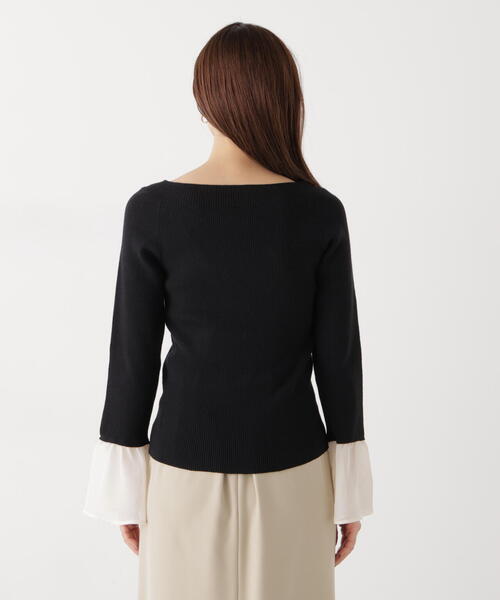 PROPORTION BODY DRESSING（プロポーションボディドレッシング）の「シアー切り替えスリーブニット / 1216170200（ニット/セーター・レディース・パープル/ブラック/ブルー・FREE）」の8枚目の写真