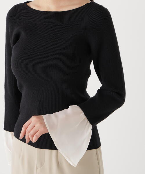 PROPORTION BODY DRESSING（プロポーションボディドレッシング）の「シアー切り替えスリーブニット / 1216170200（ニット/セーター・レディース・パープル/ブラック/ブルー・FREE）」の6枚目の写真