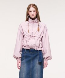 Shirring String Wind Jumper, Pink