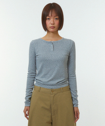 PATTERN HENLEY NECK [GRAY]
