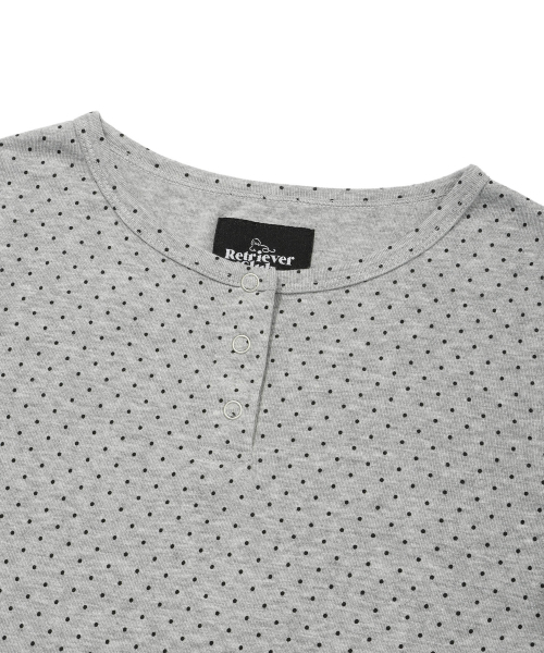 Retriever Club（レトリーバークラブ）の「PATTERN HENLEY NECK [GRAY]（Tシャツ/カットソー・レディース・その他・FREE）」の4枚目の写真