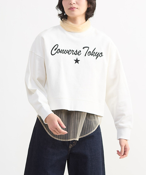 CONVERSE TOKYO(コンバーストウキョウ)の「EMBROIDERED LOGO CROPPED SWEAT(スウェット・レディース・ホワイト/グレー/ブラック・FREE)」の8枚目の写真