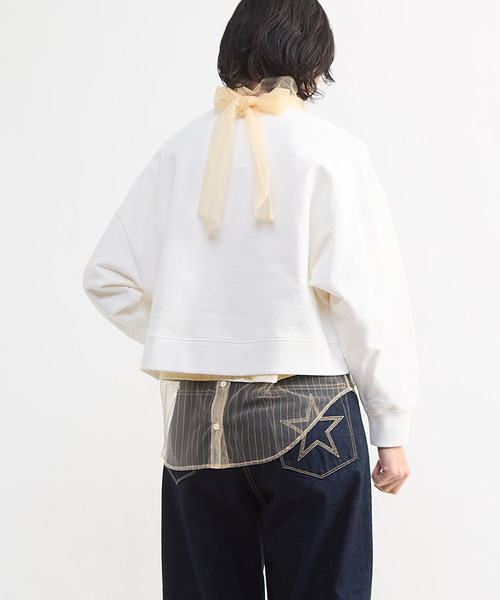 CONVERSE TOKYO(コンバーストウキョウ)の「EMBROIDERED LOGO CROPPED SWEAT(スウェット・レディース・ホワイト/グレー/ブラック・FREE)」の10枚目の写真