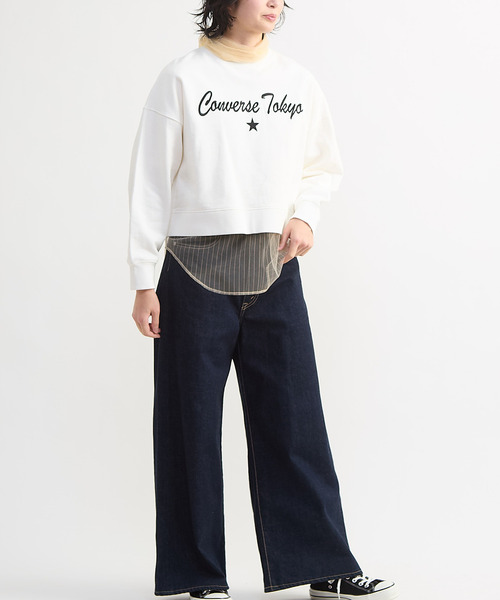 CONVERSE TOKYO(コンバーストウキョウ)の「EMBROIDERED LOGO CROPPED SWEAT(スウェット・レディース・ホワイト/グレー/ブラック・FREE)」の11枚目の写真