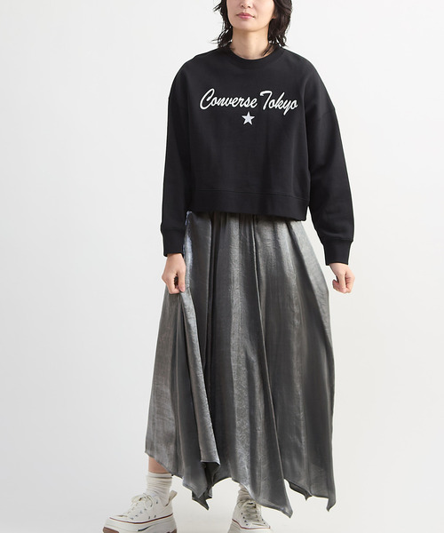 CONVERSE TOKYO(コンバーストウキョウ)の「EMBROIDERED LOGO CROPPED SWEAT(スウェット・レディース・ホワイト/グレー/ブラック・FREE)」の14枚目の写真