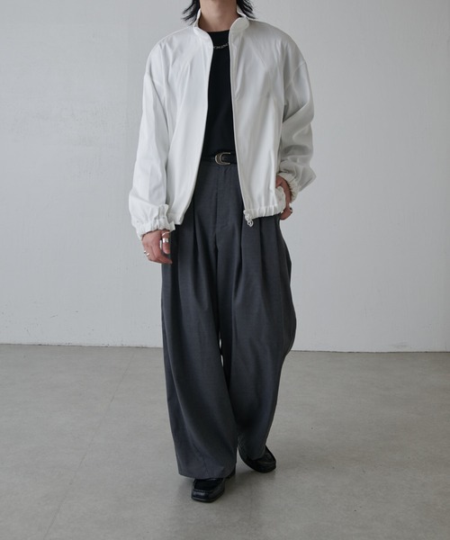 Lui's(ルイス)の「ウォッシャブルダブルクロスサテンブルゾン(ブルゾン・メンズ・ブラック/ホワイト・S/M)」の12枚目の写真