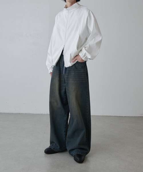 Lui's(ルイス)の「ウォッシャブルダブルクロスサテンブルゾン(ブルゾン・メンズ・ブラック/ホワイト・S/M)」の15枚目の写真