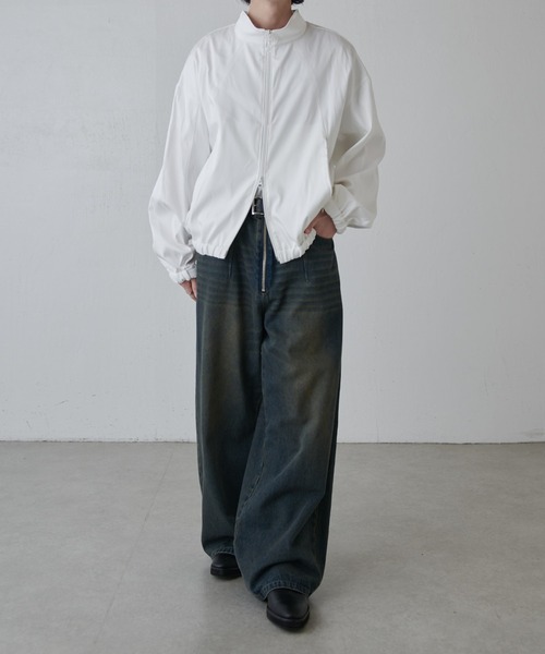 Lui's(ルイス)の「ウォッシャブルダブルクロスサテンブルゾン(ブルゾン・メンズ・ブラック/ホワイト・S/M)」の16枚目の写真