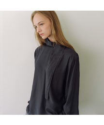 Draped tie blouse
