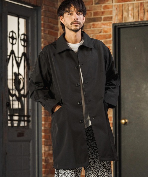 CAMBIO(カンビオ)の「mj11363- 脇ZIP付きAラインステンカラーコート(HLCM0226)(ステンカラーコート・メンズ・ブラック/ブルーグレー/ベージュ・S/M/L)」の4枚目の写真