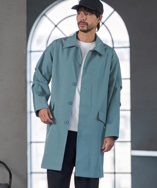 CAMBIO(カンビオ)の「mj11363- 脇ZIP付きAラインステンカラーコート(HLCM0226)(ステンカラーコート・メンズ・ブラック/ブルーグレー/ベージュ・S/M/L)」の9枚目の写真