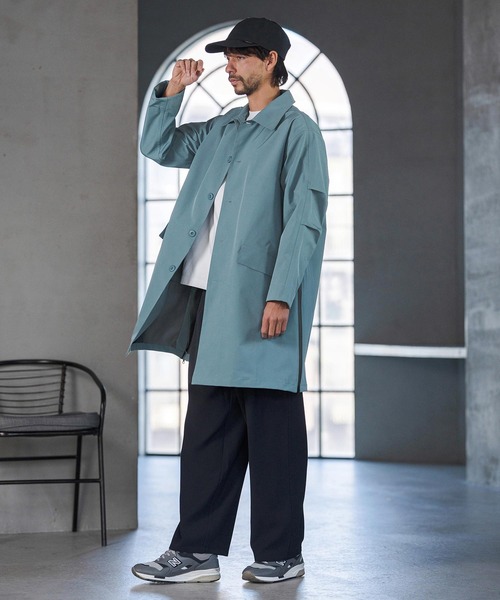 CAMBIO(カンビオ)の「mj11363- 脇ZIP付きAラインステンカラーコート(HLCM0226)(ステンカラーコート・メンズ・ブラック/ブルーグレー/ベージュ・S/M/L)」の13枚目の写真