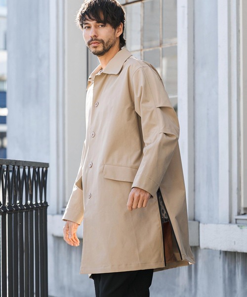 CAMBIO(カンビオ)の「mj11363- 脇ZIP付きAラインステンカラーコート(HLCM0226)(ステンカラーコート・メンズ・ブラック/ブルーグレー/ベージュ・S/M/L)」の14枚目の写真