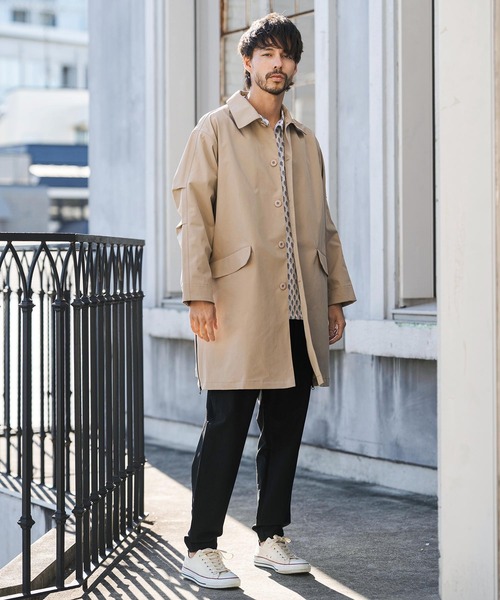 CAMBIO(カンビオ)の「mj11363- 脇ZIP付きAラインステンカラーコート(HLCM0226)(ステンカラーコート・メンズ・ブラック/ブルーグレー/ベージュ・S/M/L)」の17枚目の写真