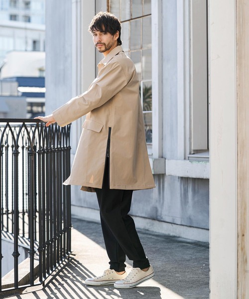 CAMBIO(カンビオ)の「mj11363- 脇ZIP付きAラインステンカラーコート(HLCM0226)(ステンカラーコート・メンズ・ブラック/ブルーグレー/ベージュ・S/M/L)」の18枚目の写真