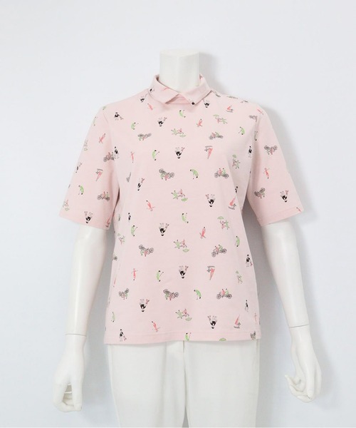 Picone CLUB(ピッコーネクラブ)の「UV冷感五分袖コットンプルオーバー(Tシャツ/カットソー・レディース・ブラック/ホワイト/ライトグリーン/ピンク・13号/11号/9号)」の7枚目の写真