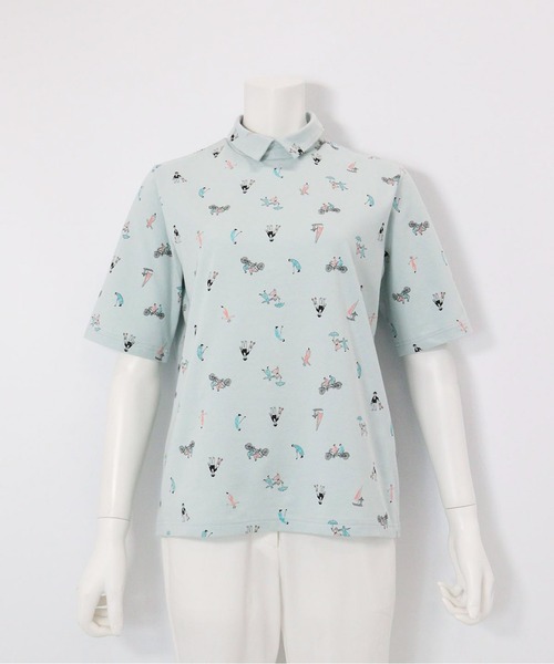 Picone CLUB(ピッコーネクラブ)の「UV冷感五分袖コットンプルオーバー(Tシャツ/カットソー・レディース・ブラック/ホワイト/ライトグリーン/ピンク・13号/11号/9号)」の9枚目の写真