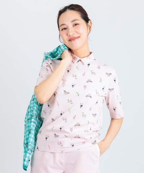 Picone CLUB(ピッコーネクラブ)の「UV冷感五分袖コットンプルオーバー(Tシャツ/カットソー・レディース・ブラック/ホワイト/ライトグリーン/ピンク・13号/11号/9号)」の20枚目の写真