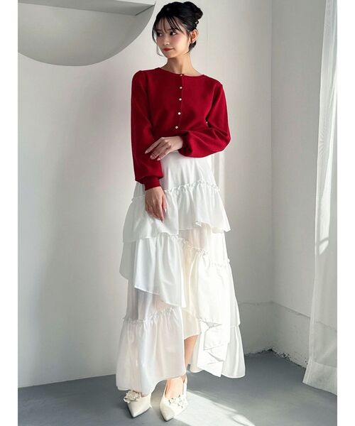 RESEXXY（リゼクシー）の「ランダムヘムフレアロングスカート（スカート・レディース・ブラック/アイボリー/ホワイト・FREE）」の5枚目の写真