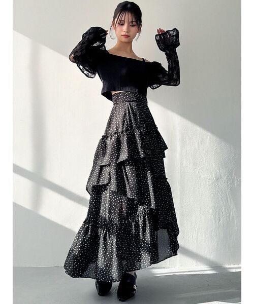 RESEXXY（リゼクシー）の「ランダムヘムフレアロングスカート（スカート・レディース・ブラック/アイボリー/ホワイト・FREE）」の10枚目の写真