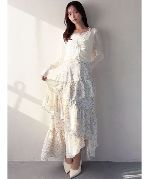 RESEXXY（リゼクシー）の「ランダムヘムフレアロングスカート（スカート・レディース・ブラック/アイボリー/ホワイト・FREE）」の13枚目の写真