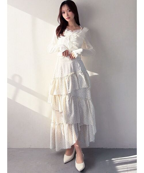 RESEXXY（リゼクシー）の「ランダムヘムフレアロングスカート（スカート・レディース・ブラック/アイボリー/ホワイト・FREE）」の14枚目の写真