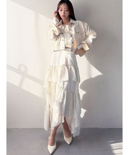 RESEXXY（リゼクシー）の「ランダムヘムフレアロングスカート（スカート・レディース・ブラック/アイボリー/ホワイト・FREE）」の15枚目の写真