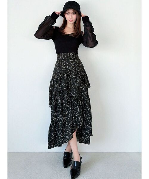 RESEXXY（リゼクシー）の「ランダムヘムフレアロングスカート（スカート・レディース・ブラック/アイボリー/ホワイト・FREE）」の16枚目の写真