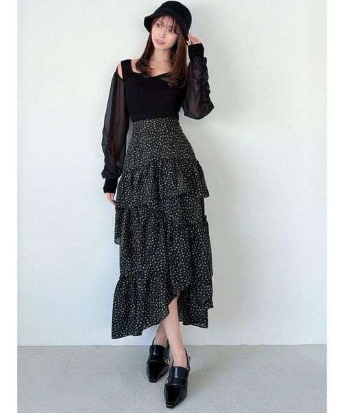 RESEXXY（リゼクシー）の「ランダムヘムフレアロングスカート（スカート・レディース・ブラック/アイボリー/ホワイト・FREE）」の18枚目の写真