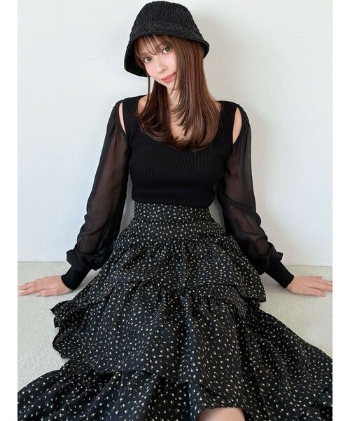 RESEXXY（リゼクシー）の「ランダムヘムフレアロングスカート（スカート・レディース・ブラック/アイボリー/ホワイト・FREE）」の19枚目の写真