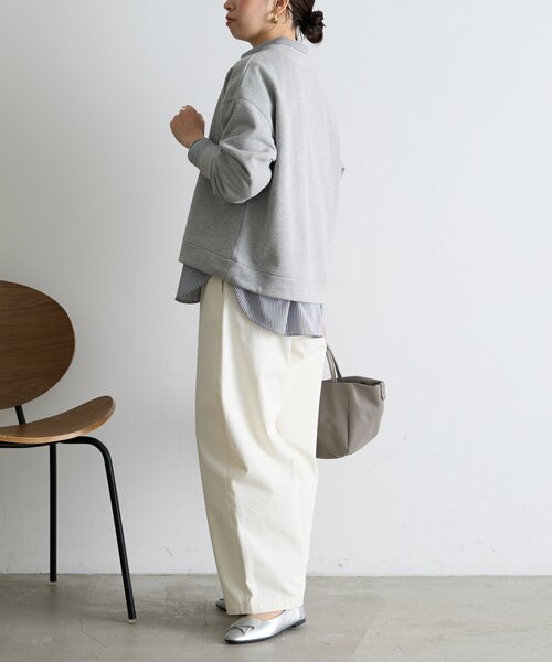 Jena espace merveilleux(ジェナ エスパスメルヴェイユ)の「裏毛ハーフジッププルオーバー(Tシャツ/カットソー・レディース・チャコールグレー/アイボリー/ライトグレー・FREE)」の12枚目の写真