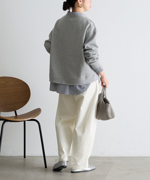 Jena espace merveilleux(ジェナ エスパスメルヴェイユ)の「裏毛ハーフジッププルオーバー(Tシャツ/カットソー・レディース・チャコールグレー/アイボリー/ライトグレー・FREE)」の13枚目の写真