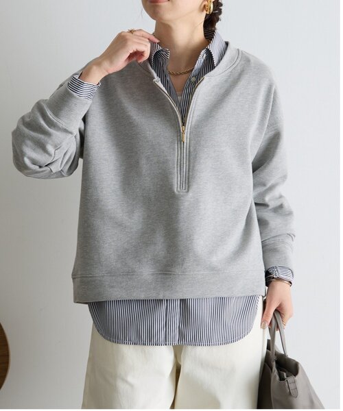 Jena espace merveilleux(ジェナ エスパスメルヴェイユ)の「裏毛ハーフジッププルオーバー(Tシャツ/カットソー・レディース・チャコールグレー/アイボリー/ライトグレー・FREE)」の19枚目の写真
