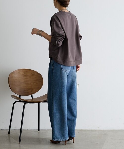 Jena espace merveilleux(ジェナ エスパスメルヴェイユ)の「裏毛ハーフジッププルオーバー(Tシャツ/カットソー・レディース・チャコールグレー/アイボリー/ライトグレー・FREE)」の22枚目の写真