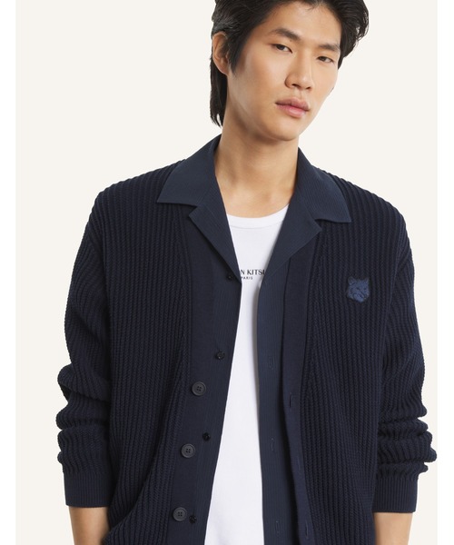 Maison Kitsune（メゾンキツネ）の「FOX HEAD COTTON RIBBED CARDIGAN（ニット/セーター・メンズ・ネイビー・L/M/S）」の6枚目の写真