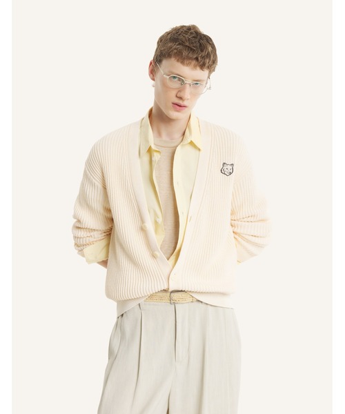 Maison Kitsune（メゾンキツネ）の「FOX HEAD COTTON RIBBED CARDIGAN（カーディガン/ボレロ・メンズ・ネイビー/オフホワイト・L/M/S）」の14枚目の写真