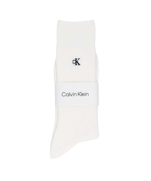 Calvin Klein（カルバン・クライン）の「Calvin Klein 消臭加工 オーガニックコットン混 ワンポイント リブソックス 02542110（ソックス/靴下・メンズ・ブラック/ライトグレー/ホワイト/ダークネイビー/チャコール・25-27CM）」の2枚目の写真