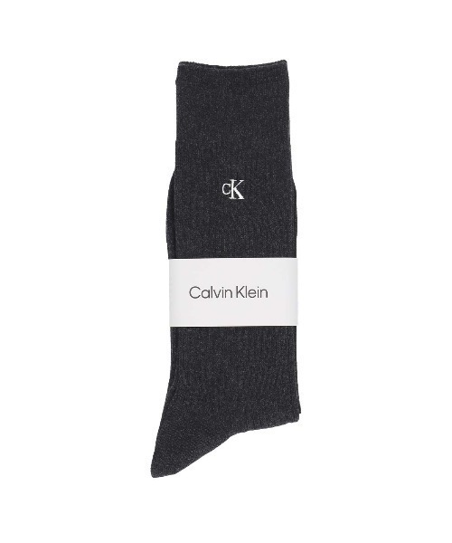 Calvin Klein（カルバン・クライン）の「Calvin Klein 消臭加工 オーガニックコットン混 ワンポイント リブソックス 02542110（ソックス/靴下・メンズ・ブラック/ライトグレー/ホワイト/ダークネイビー/チャコール・25-27CM）」の4枚目の写真