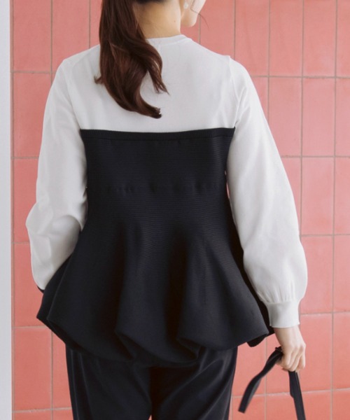 Sono(ソーノ)の「【新作 3/13発売】【SONO/ソーノ】バウンスビスチェニットプルオーバー(Tシャツ/カットソー・レディース・ホワイト/ブラック・F)」の5枚目の写真