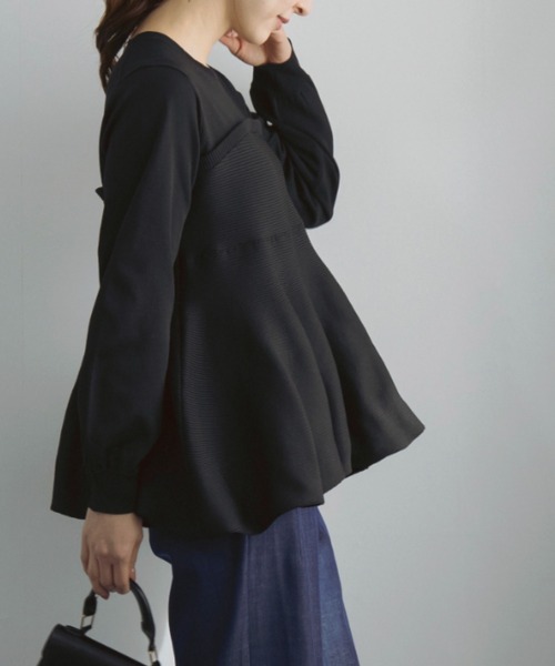 Sono(ソーノ)の「【新作 3/13発売】【SONO/ソーノ】バウンスビスチェニットプルオーバー(Tシャツ/カットソー・レディース・ホワイト/ブラック・F)」の8枚目の写真