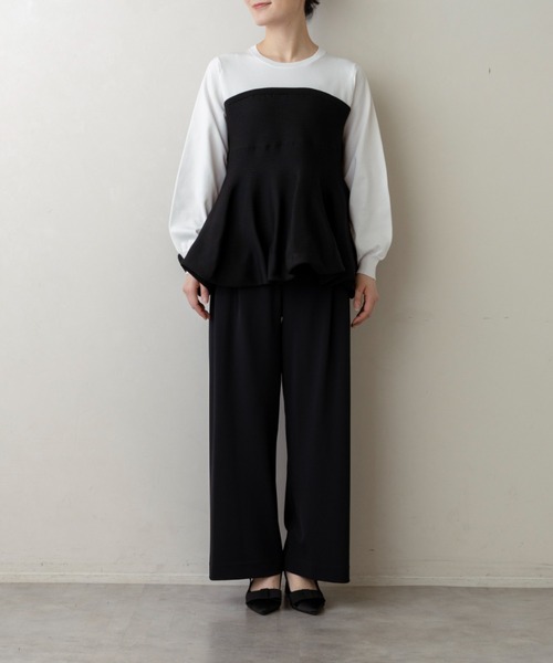 Sono(ソーノ)の「【新作 3/13発売】【SONO/ソーノ】バウンスビスチェニットプルオーバー(Tシャツ/カットソー・レディース・ホワイト/ブラック・F)」の12枚目の写真