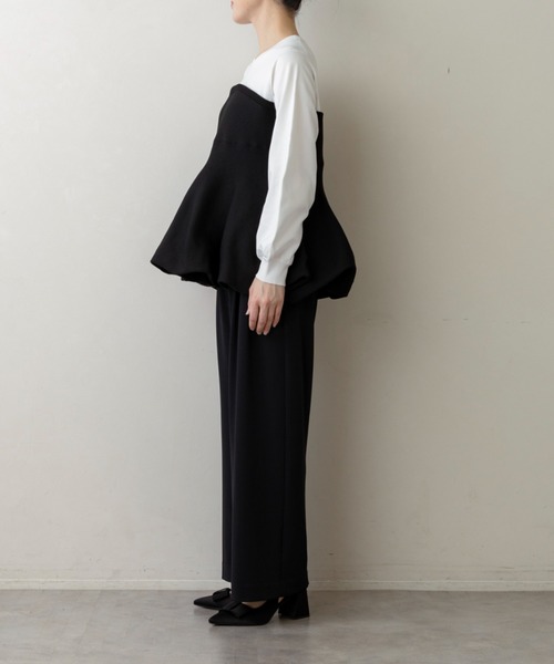 Sono(ソーノ)の「【新作 3/13発売】【SONO/ソーノ】バウンスビスチェニットプルオーバー(Tシャツ/カットソー・レディース・ホワイト/ブラック・F)」の13枚目の写真