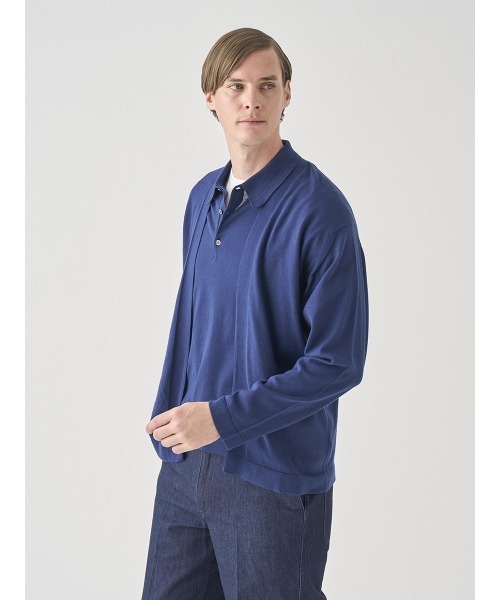 JOHN SMEDLEY(ジョンスメドレー)の「ボタンレス長袖カーディガン(カーディガン/ボレロ・メンズ・ネイビー系1・S/L/M)」の2枚目の写真