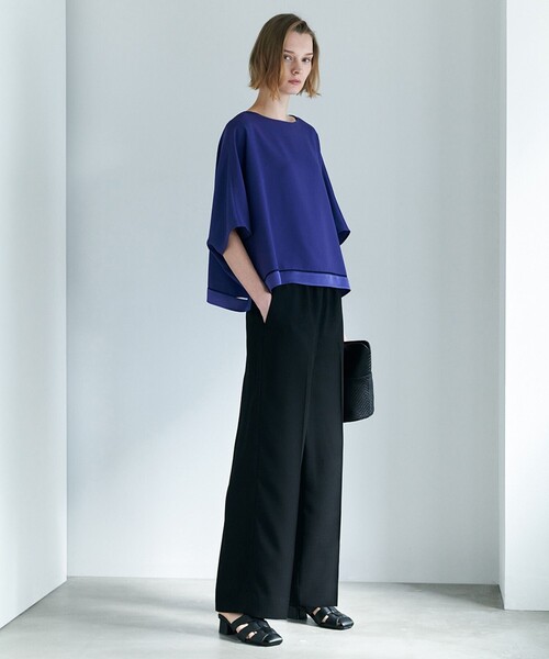 ICB(アイシービー)の「【CLASSY.掲載・新色追加・WEB限定カラーあり】FluidBackSatin ワイドパンツ(その他パンツ・レディース・ブラック系/ネイビー系/グレー系/サックスブルー系/ライトグレー系7/ブルー系/ダークグリーン系・00/6/4/2/0)」の12枚目の写真