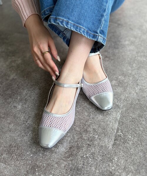 Chez toi(シェトワ)の「メッシュメリージェーン(その他シューズ・レディース・ブラック/シルバー・MEDIUM/LARGE)」の2枚目の写真