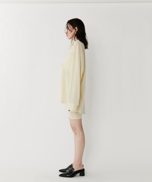 VION（ヴィオン）の「Sheer Velour Long Sleeve Shirt / シアーベロアロングスリーブシャツ（シャツ/ブラウス・レディース・ブルー/ブラック/イエロー・FREE）」の9枚目の写真