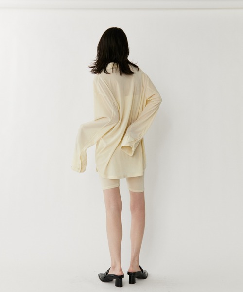 VION（ヴィオン）の「Sheer Velour Long Sleeve Shirt / シアーベロアロングスリーブシャツ（シャツ/ブラウス・レディース・ブルー/ブラック/イエロー・FREE）」の10枚目の写真