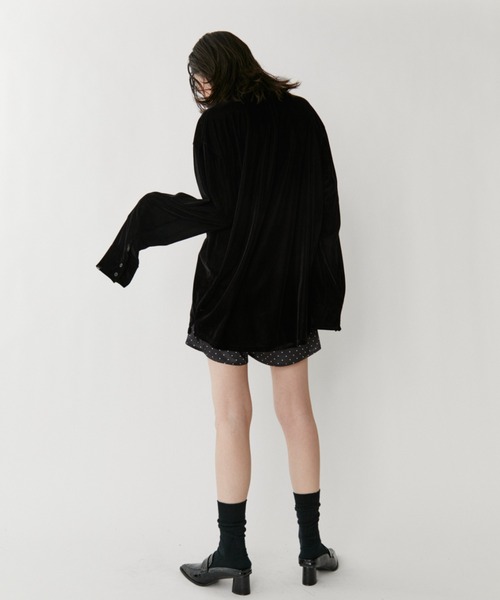 VION（ヴィオン）の「Sheer Velour Long Sleeve Shirt / シアーベロアロングスリーブシャツ（シャツ/ブラウス・レディース・ブルー/ブラック/イエロー・FREE）」の19枚目の写真